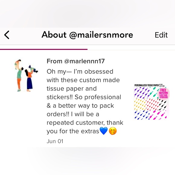 ❤️Custom Packaging Tissue w/ closet name + 60 Custom stickers for small business - Picture 15 of 16